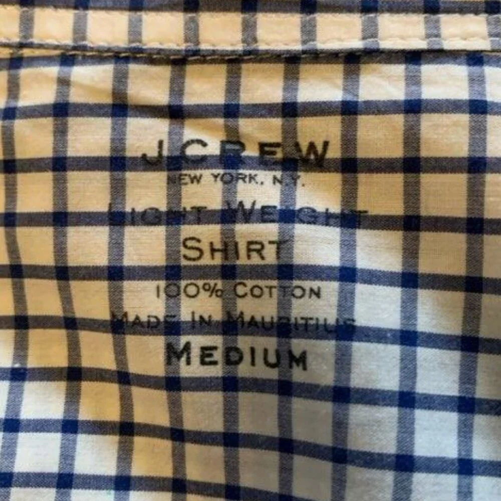 J Crew  Light Weight Button down  checked shirt